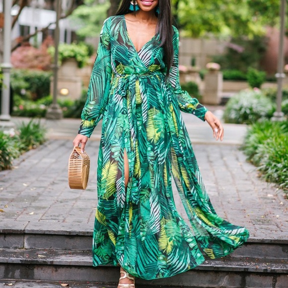 NWT Tropical Green WHY Wrapped Skirt and bodysuit Set XL - Picture 3 of 15